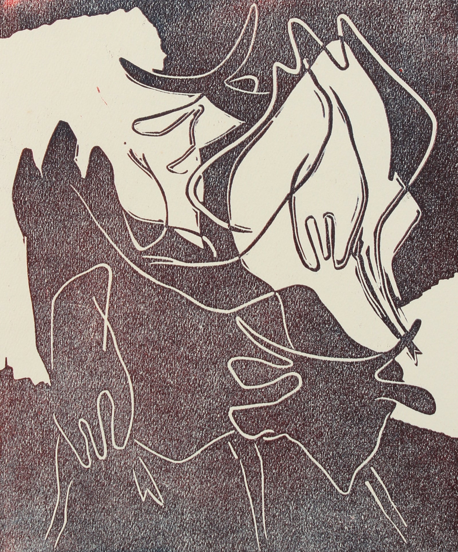 <i>Vache a Lait</i><br>1968 Woodcut<br><br>#2153D