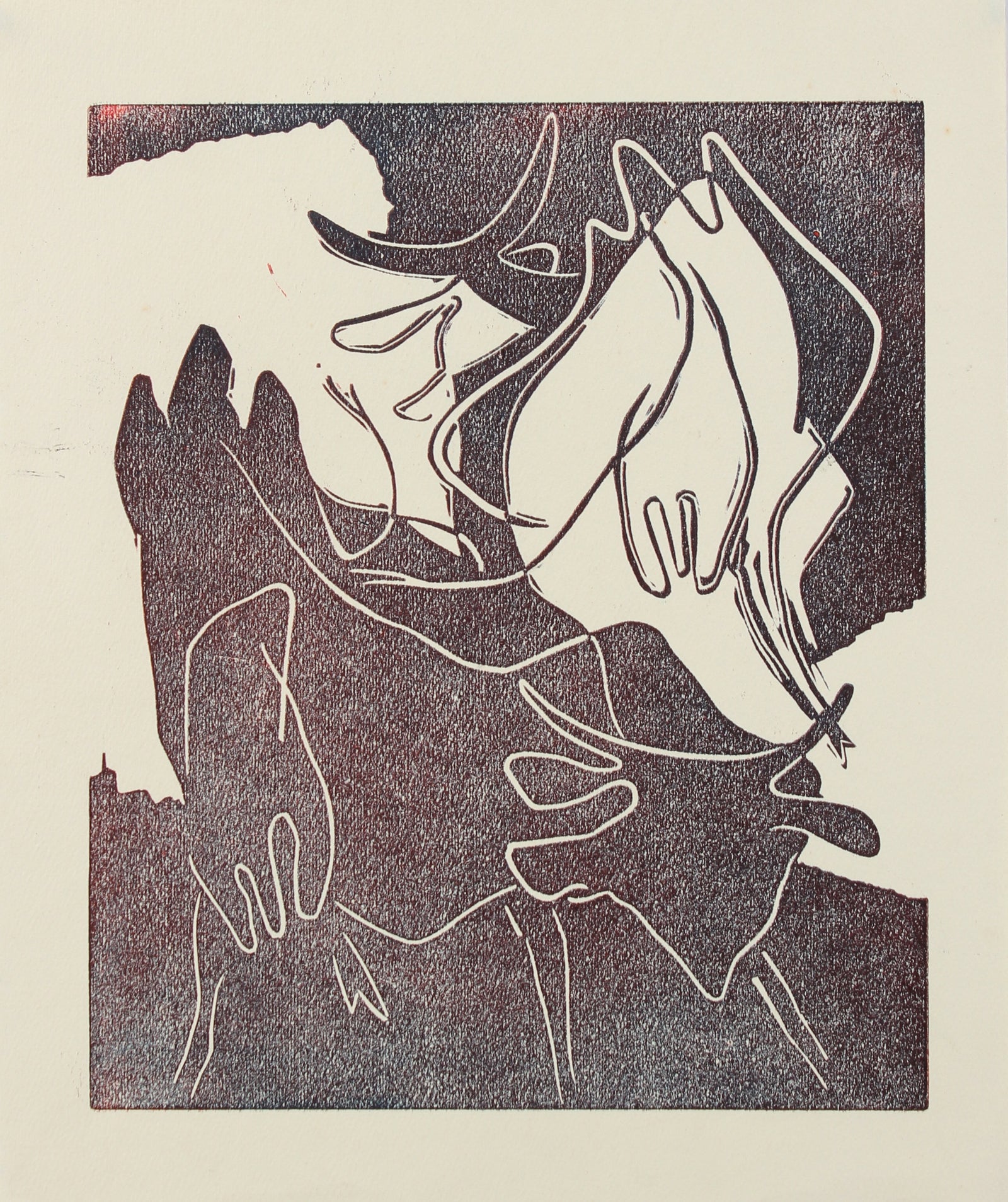 <i>Vache a Lait</i><br>1968 Woodcut<br><br>#2153D