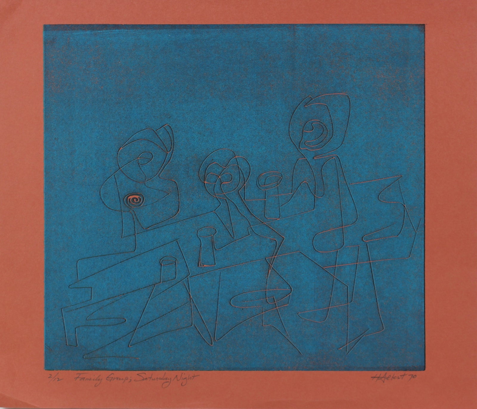 <i>Family Group; Saturday Night</i><br>1970 Serigraph<br><br>#2157A