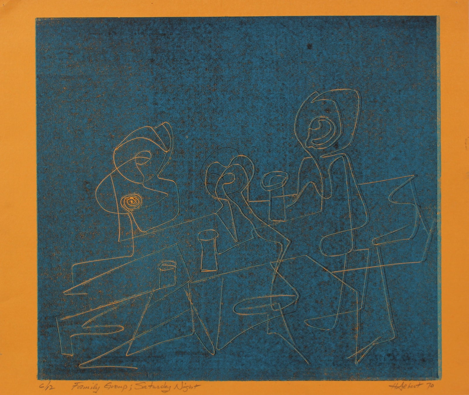 <i>Family Group; Saturday Night</i><br>1970 Serigraph<br><br>#2157B
