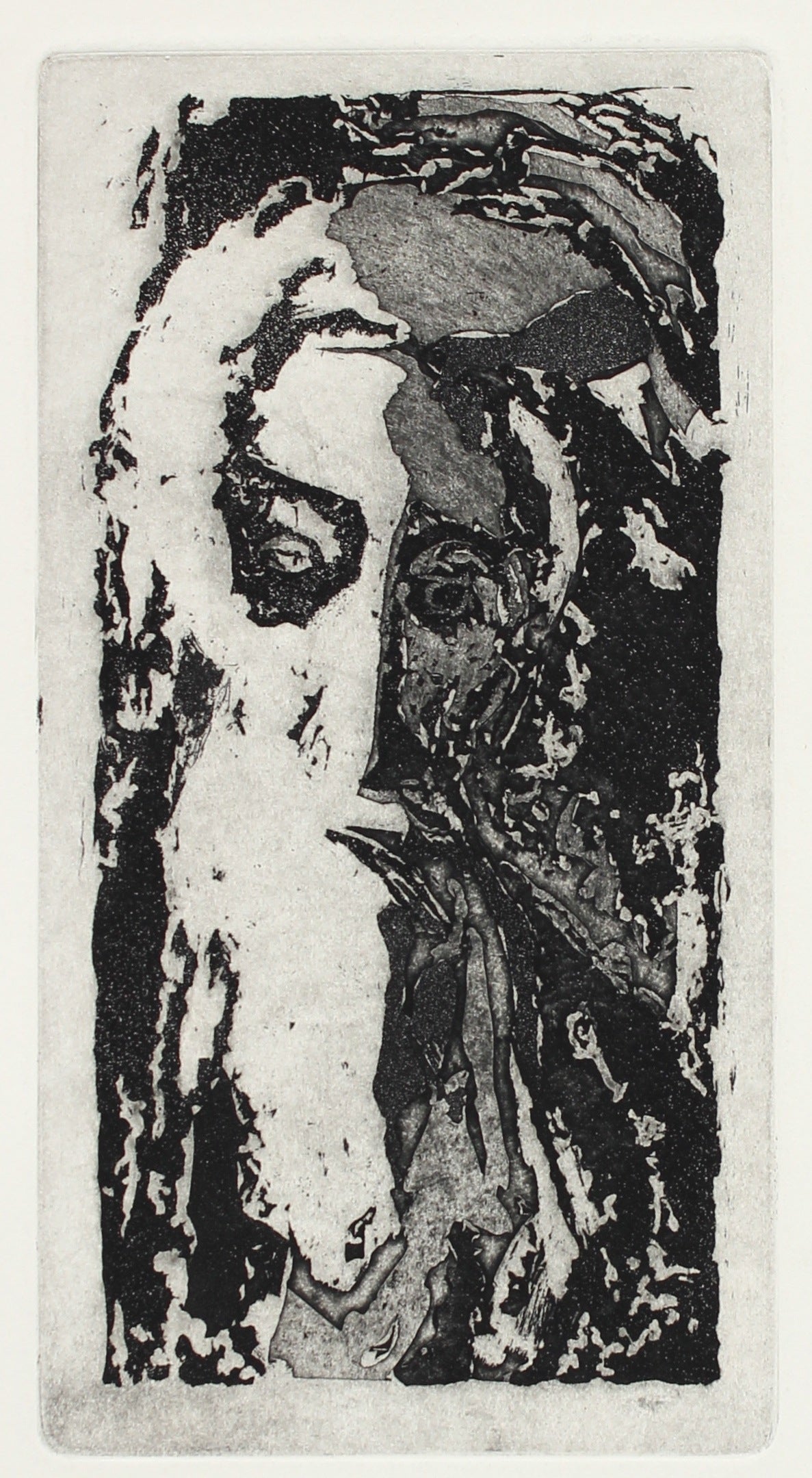 Old Man in Abstraction&lt;br&gt;Etching, 1960-70s&lt;br&gt;&lt;br&gt;#2162