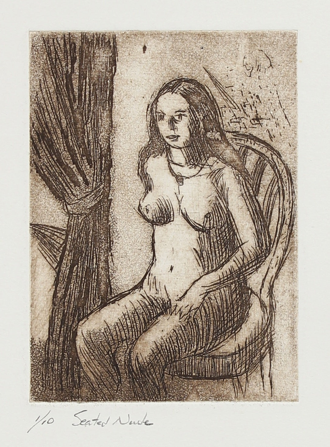 <i>Seated Nude</i><br>C. 1965 Etching<br><br>#2166A
