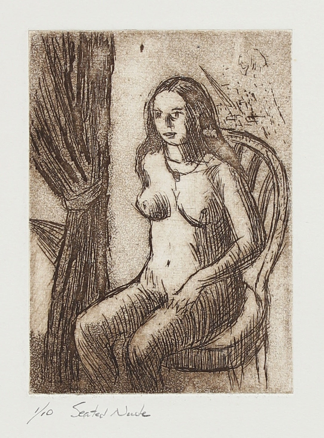 Seated Nude, C. 1965 Etching, #2166A