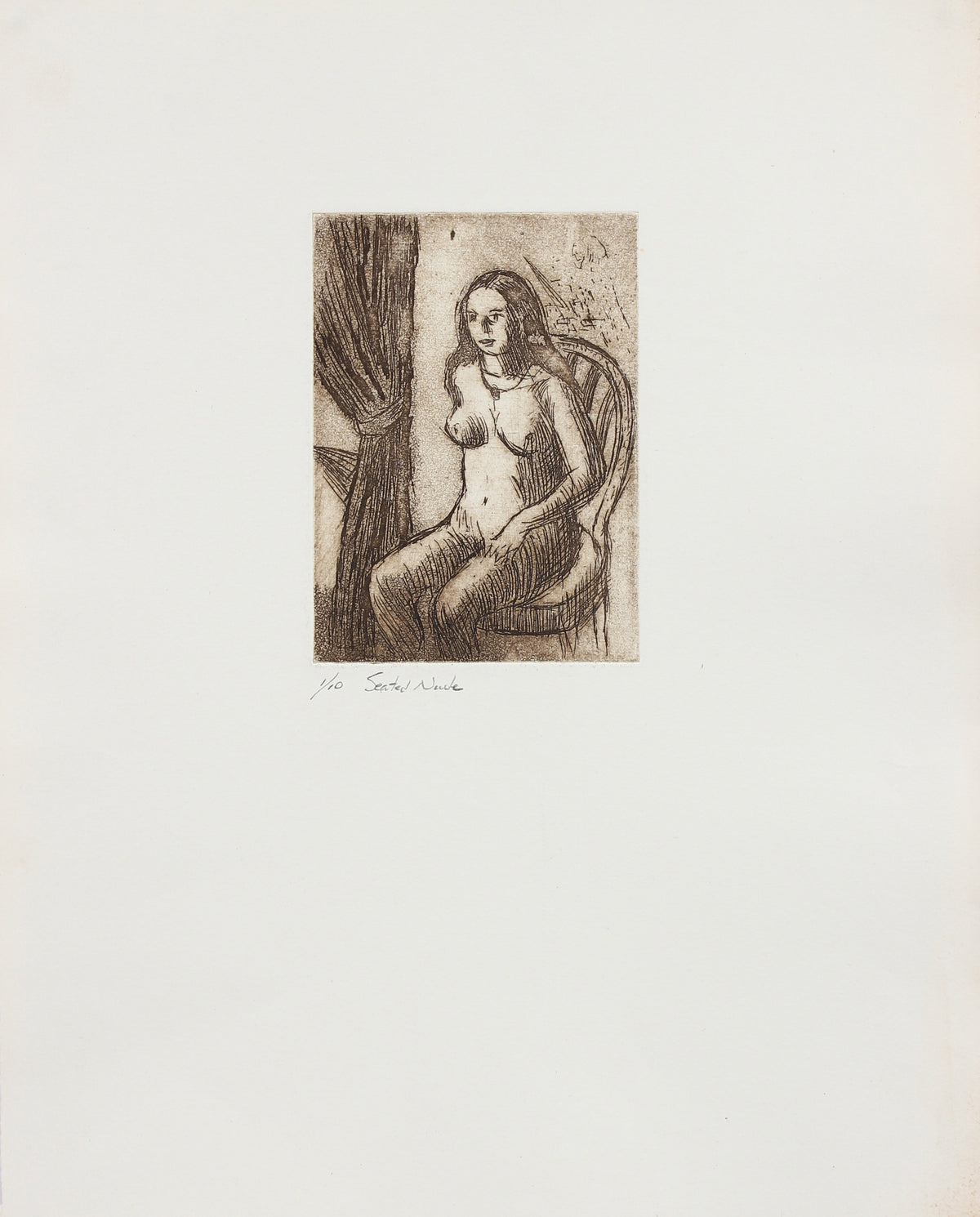 <i>Seated Nude</i><br>C. 1965 Etching<br><br>#2166A