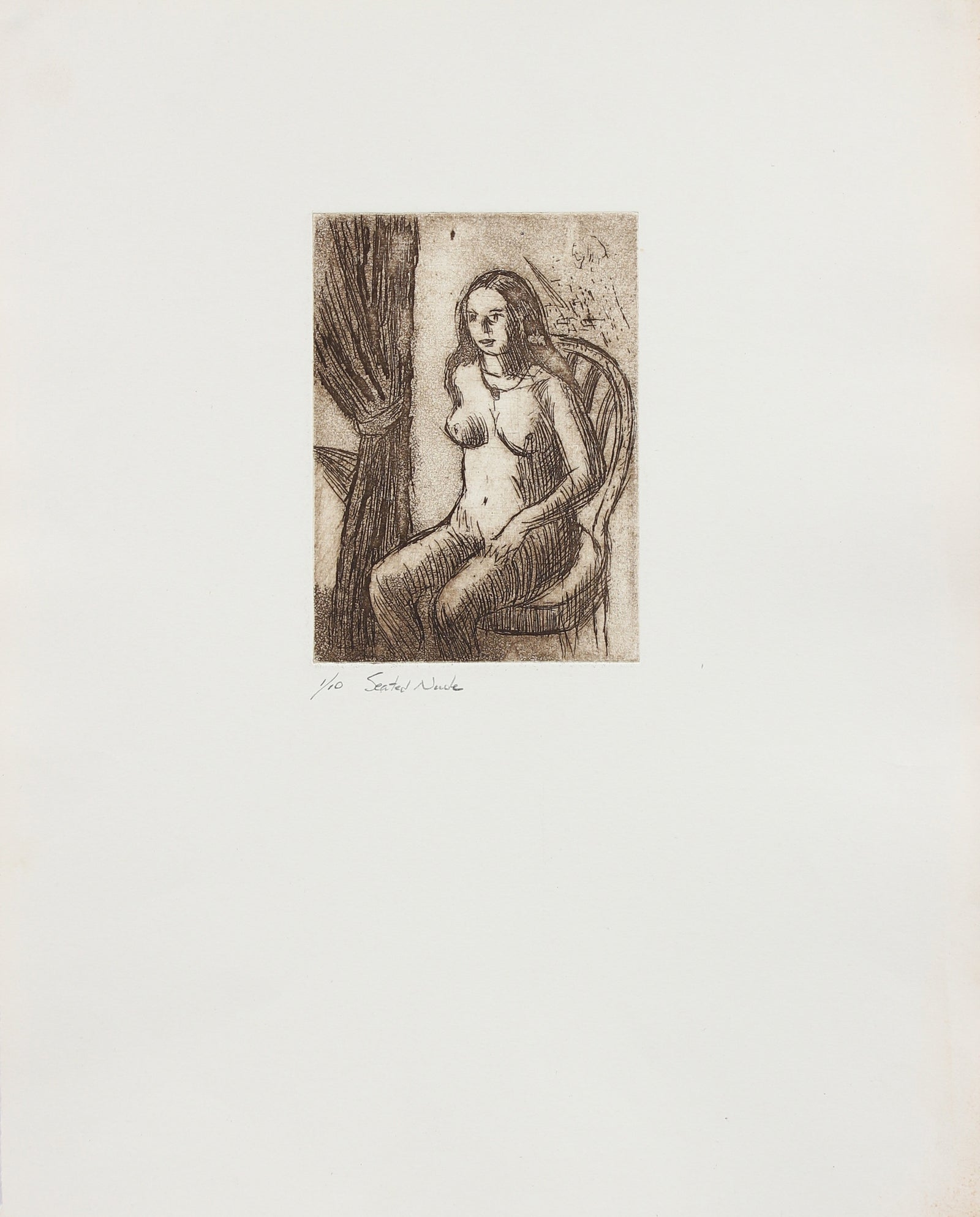 <i>Seated Nude</i><br>C. 1965 Etching<br><br>#2166A
