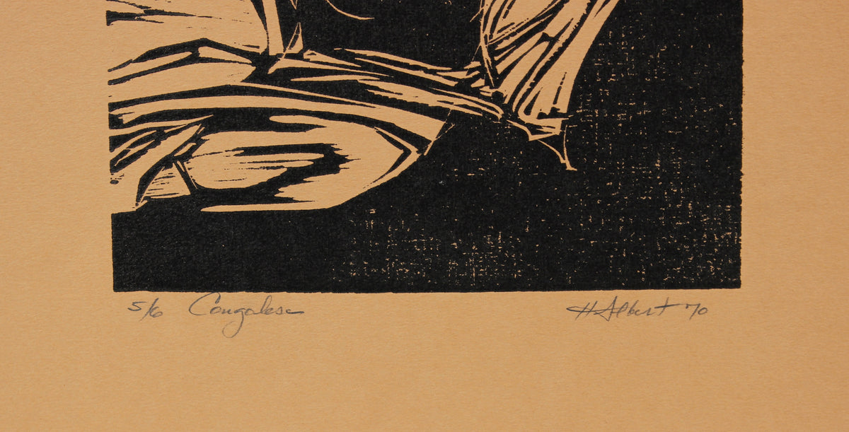 <i>Congolese</i><br>1970 Woodcut on Paper<br><br>#2170