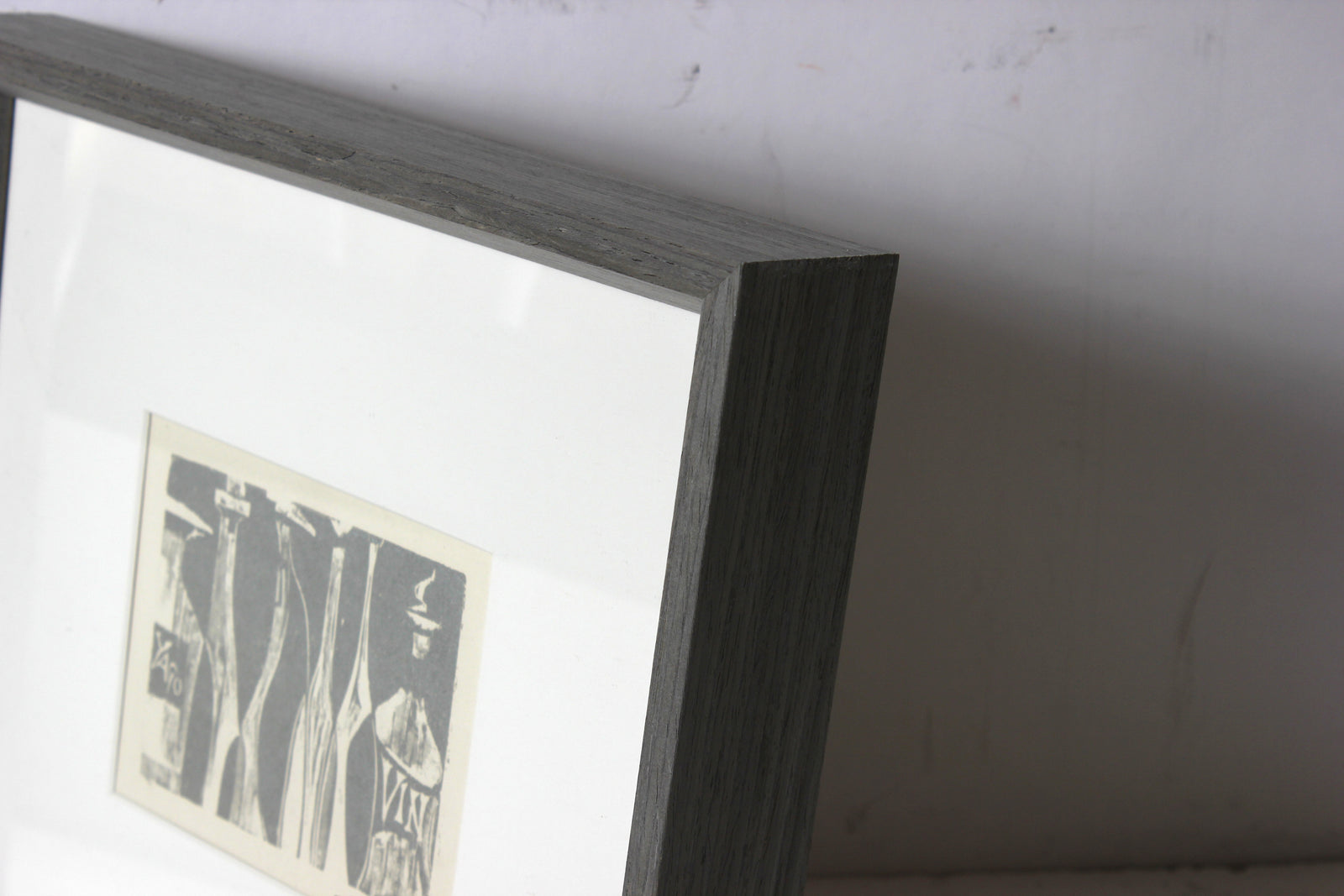 <i>Vin</i>, Wine Bottle Still Life <br>1960-70s Woodcut <br><br>#2186