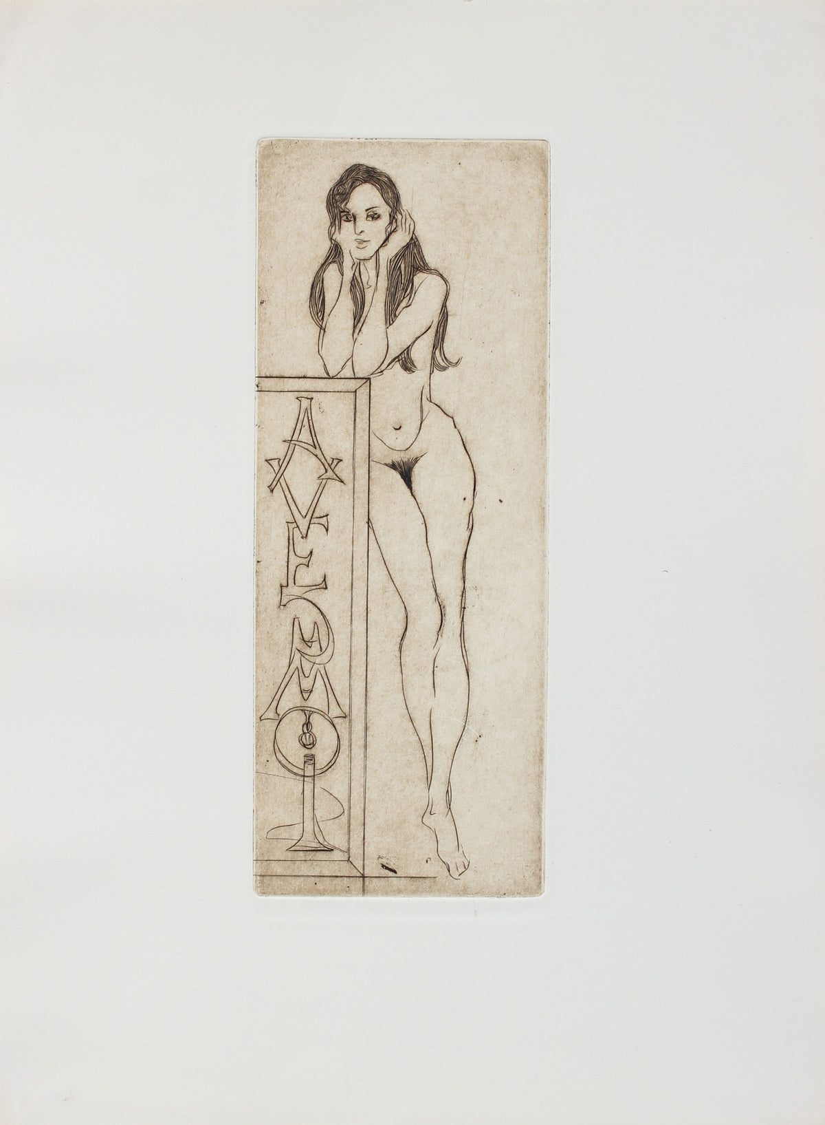 <i>Avec Moi</i><br>1976 Etching<br><br>#2245