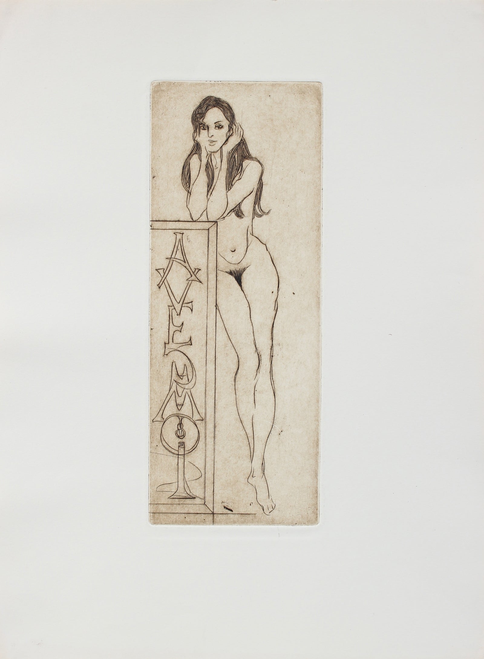 <i>Avec Moi</i><br>1976 Etching<br><br>#2245