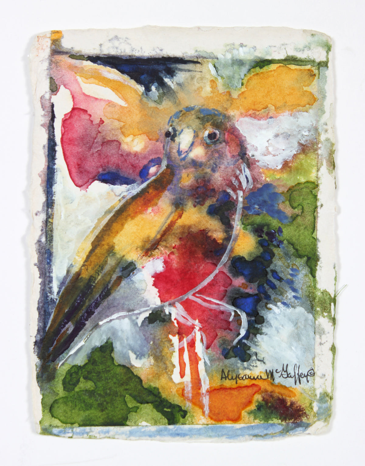 Bright and Bold Bird&lt;br&gt;Late 20th Century watercolor&lt;br&gt;&lt;br&gt;#22600