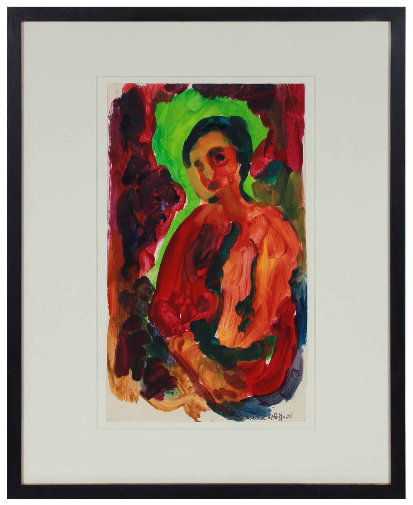 Saturated Bay Area Figure<br>1950-60s Distemper<br><br>#23227