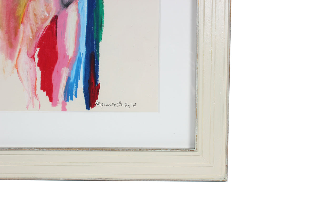 Bay Area Figurative Standing Nude <br>1950-60s Distemper & Pastel <br><br>#23436