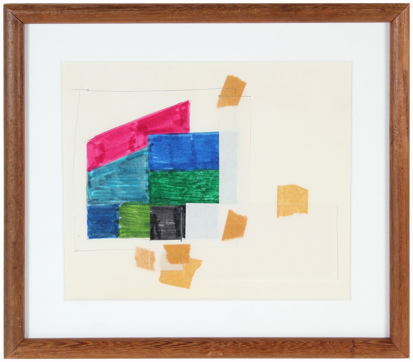 Mid Century Geometric Study<br>Ink, Tape, & Cut Paper<br><br>#24319