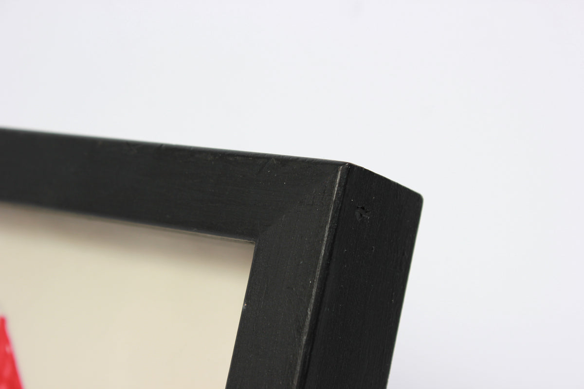 Green & Pink Triangular Hard-Edge Abstract Study <br>Mid Century Ink <br><br>#24450