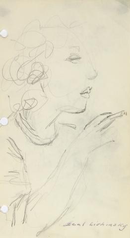Woman in Profile<br>Graphite, Mid Century<br><br>#57901