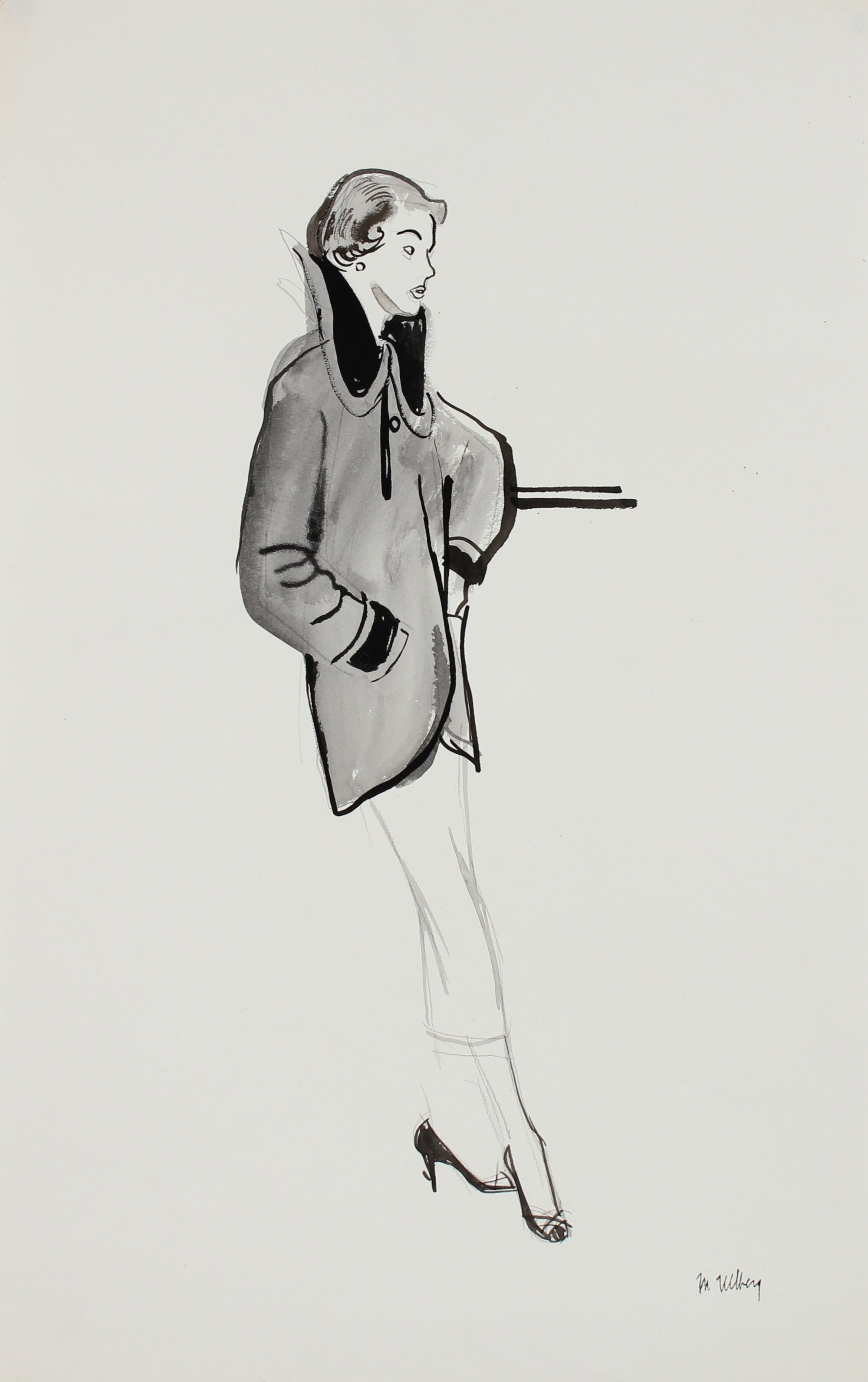 1946-54 Lady's Coat Fashion Illustration<br><br>#27162