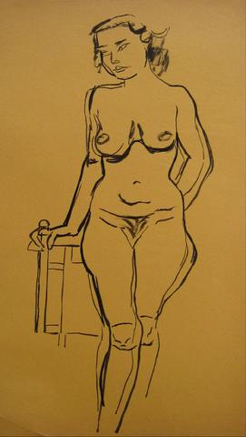 Modernist Nude Figure&lt;br&gt;Pen &amp; Ink, 1930-50s&lt;br&gt;&lt;br&gt;#16034