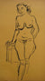 Modernist Nude Figure<br>Pen & Ink, 1930-50s<br><br>#16034
