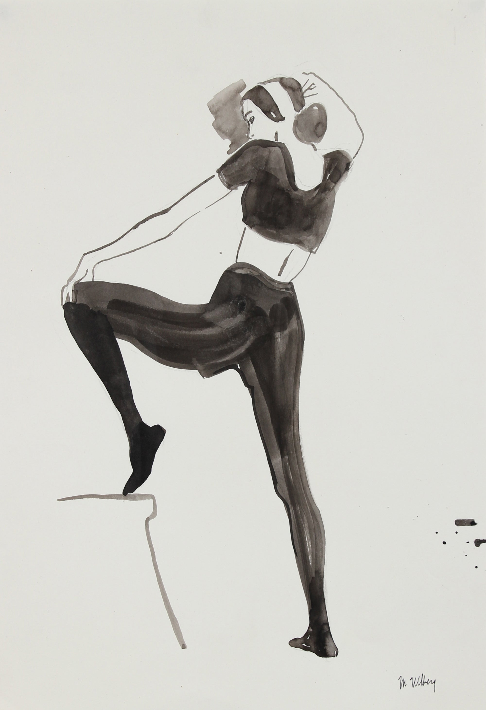 Dancer Fashion Illustration<br>Gouache, 1946-54<br><br>#27206