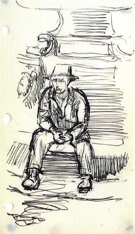 Man on a New York Stoop<br>1940-60s<br><br>#10400