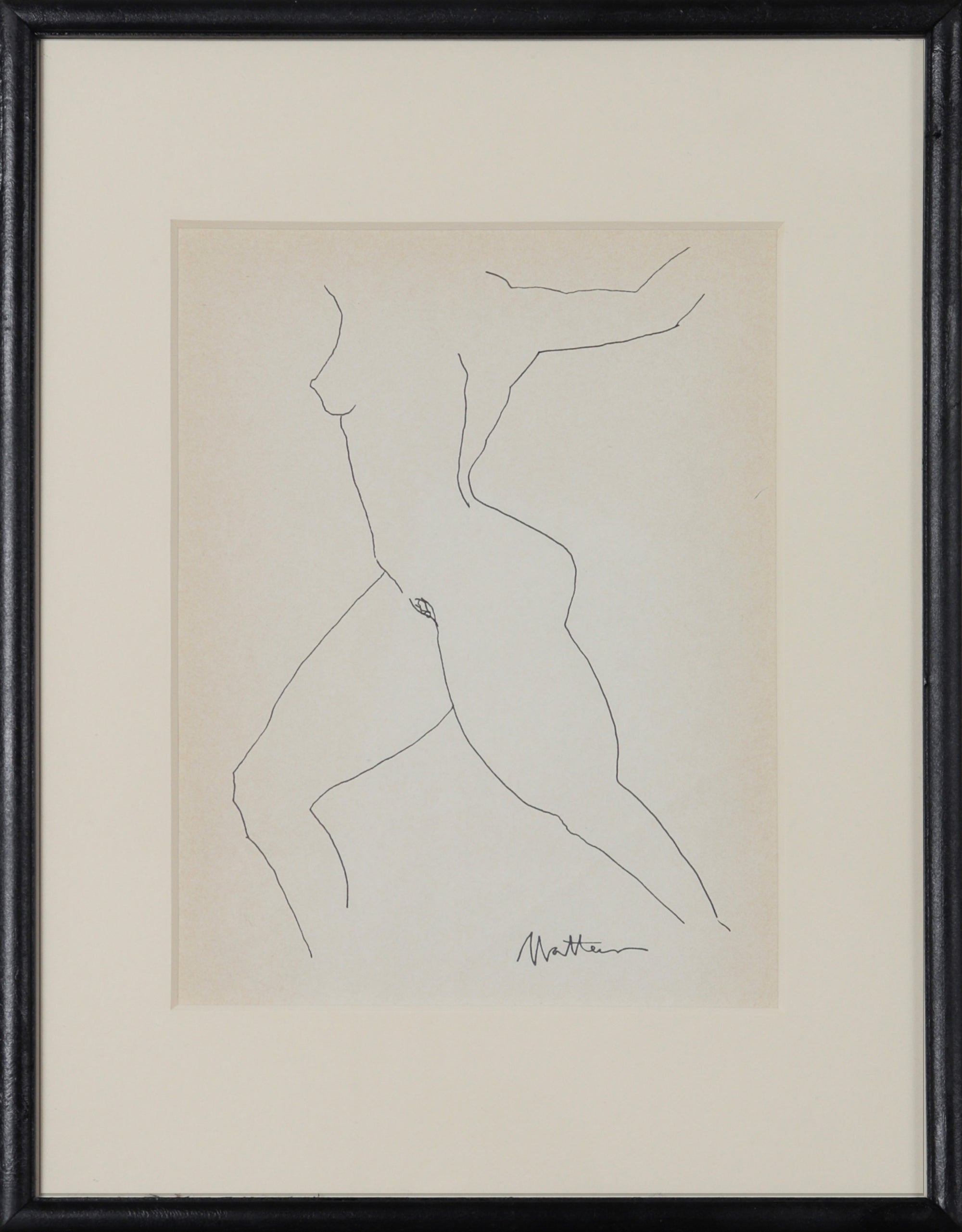 Linear Abstracted Nude <br>1989 Ink <br><br>#29762