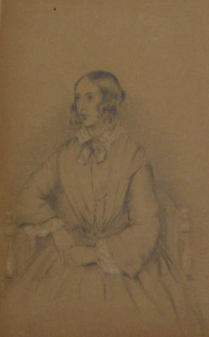 Regal Seated Woman, Portrait Study<br>Early-Mid 1800s Graphite<br><br>#10139