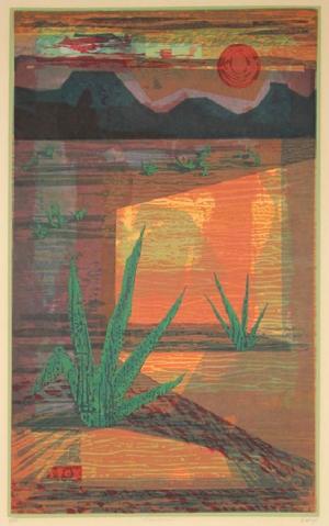 <i>Sundown</i><br>1960s Serigraph Desert Scene<br><br>#19502