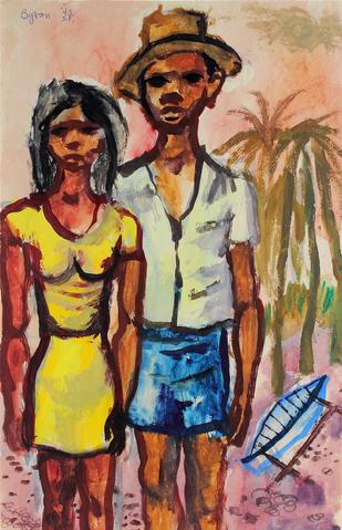 <i>Nature Boy And Girl</i><br>1943 Gouache<br><br>#30974