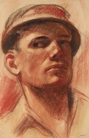 Working Man&lt;br&gt;Early-Mid 20th Century Pastel&lt;br&gt;&lt;br&gt;#90750