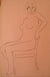 Bold Seated Nude<br>1930-50s Pen & Ink<br><br>#15984