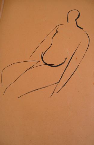 Figure Deconstruction, 1930-50s<br>Pen & Ink on Paper<br><br>#15899