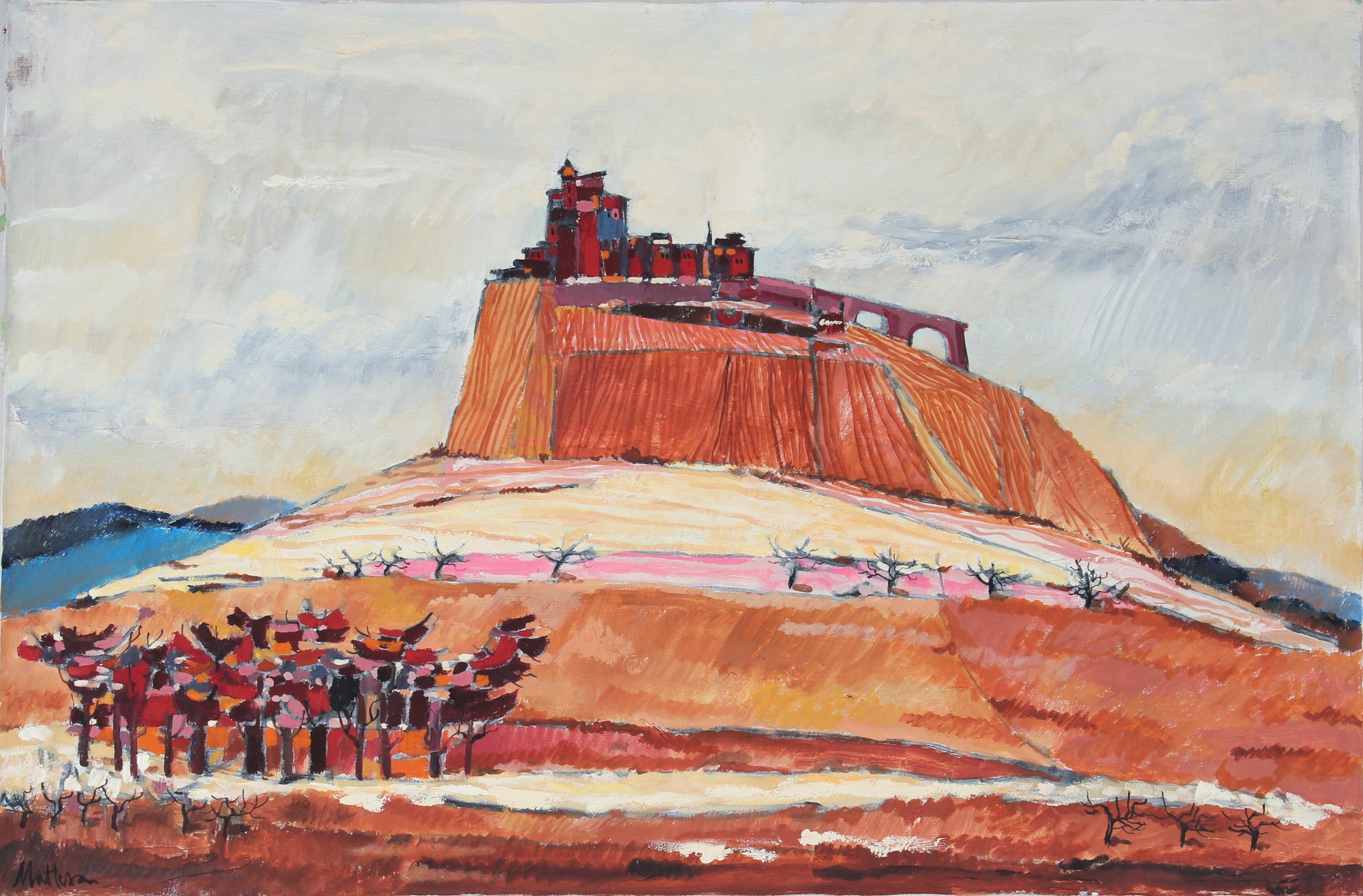 Modernist Desert Landscape<br>1971 Oil<br><br>#31689