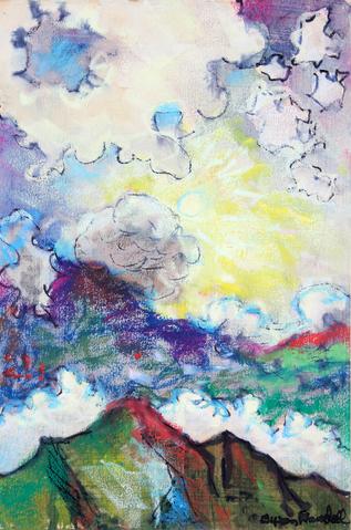 Gleaming Sun Through Clouds<br>1969 Ink & Pastel<br><br>#33187