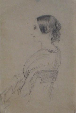 Portait Study in Profile<br>Graphite, Early-Mid 1800s<br><br>#10132