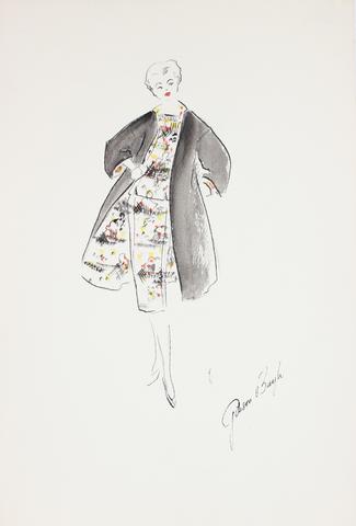 Spring Top Coat&lt;br&gt; Gouache &amp; Ink Fashion Illustration&lt;br&gt;&lt;br&gt;#26129