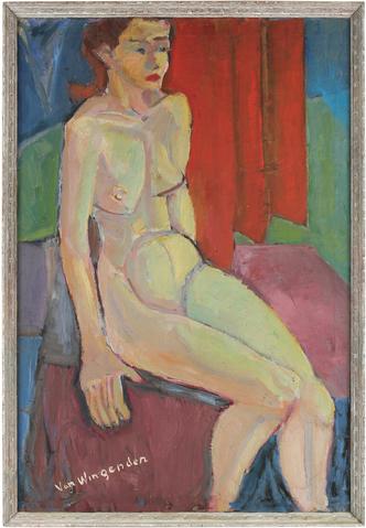 Expressionist Nude<br>Early 1950s Oil<br><br>#4906
