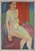 Expressionist Nude<br>Early 1950s Oil<br><br>#4906