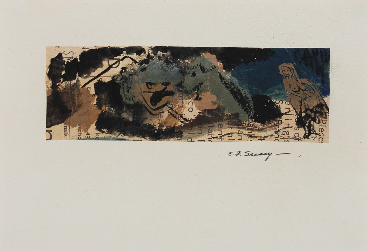 Petite Surrealist Mixed Media <br>1946 Mixed Media <br><br>#3432