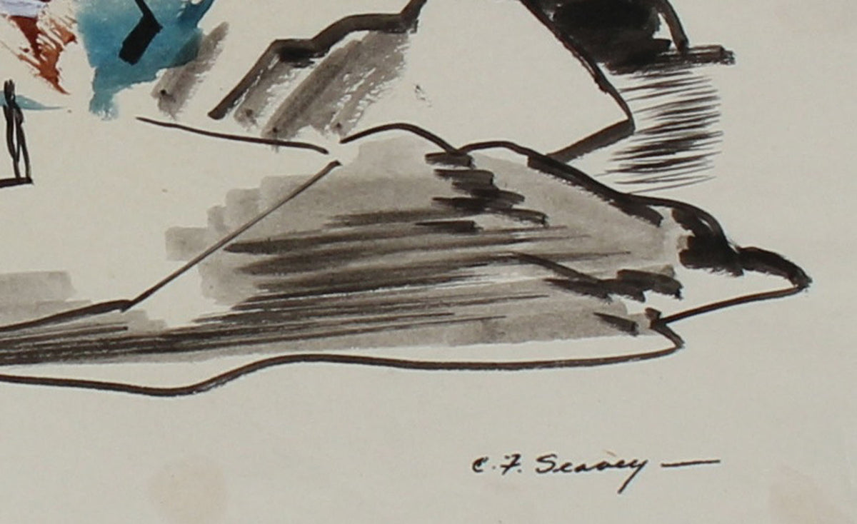 Mountain Scene <br>1946 Mixed Media <br><br>#3441