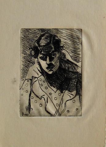 <i>Self Portrait</i><br>1930-50s Etching<br><br>#16056