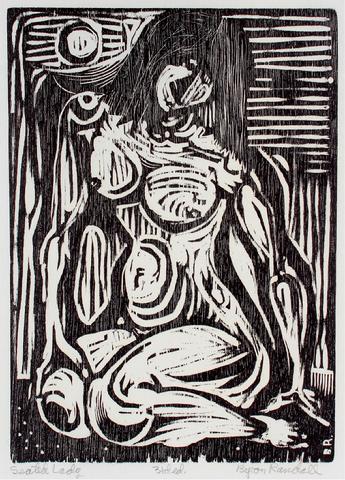<i>Seated Lady</i><br>Woodcut, 1960-62<br><br>#30957