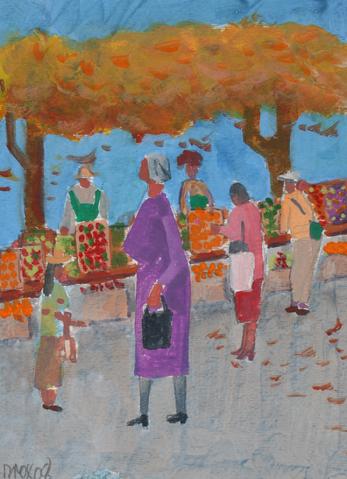 <i>Farmers Market II</i><br>2008 Acrylic Scene<br><br>#71259