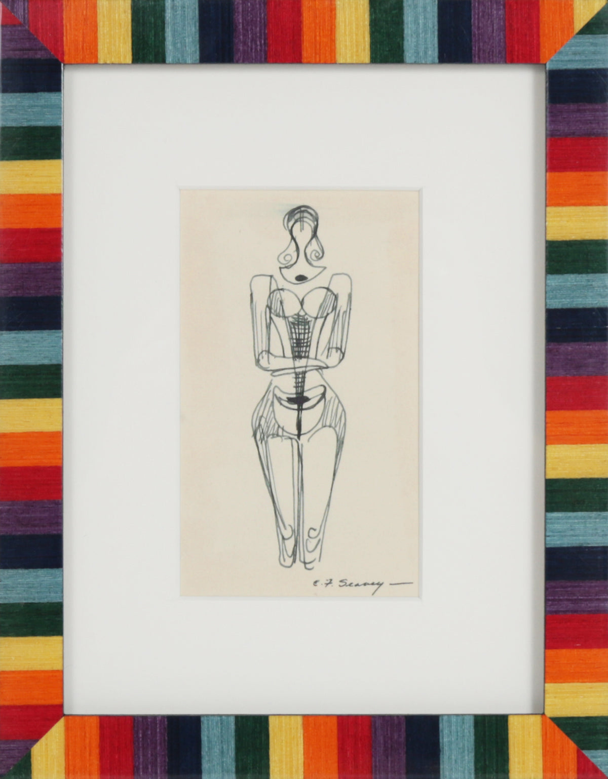 Petite Monochromatic Deconstructed Figure &lt;br&gt;1952 Ink &lt;br&gt;&lt;br&gt;#3502
