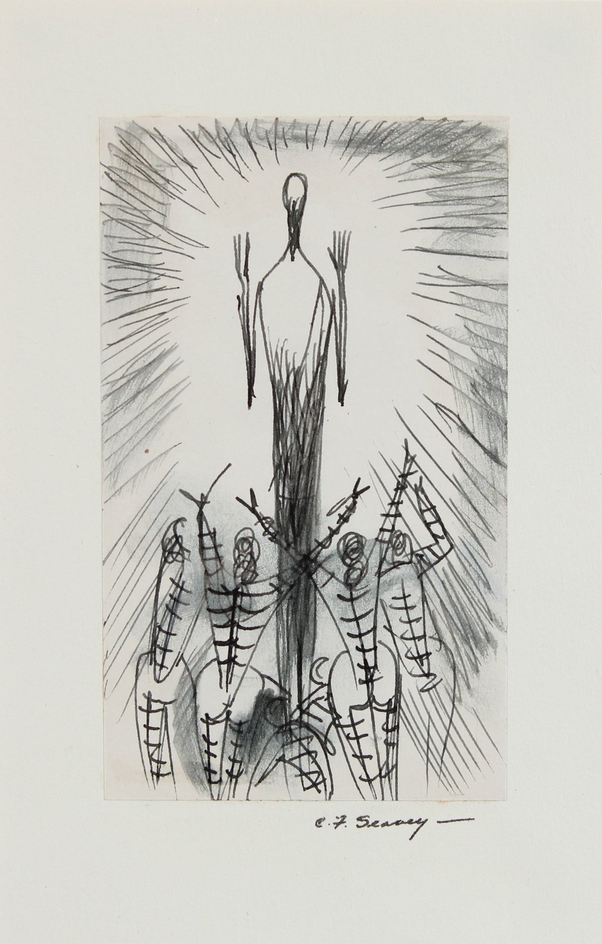 Abstract Figurative Drawing&lt;br&gt;1952 Ink&lt;br&gt;&lt;br&gt;#3512