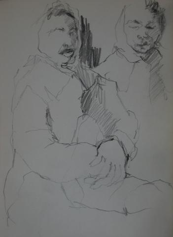 Sketch of a Couple&lt;br&gt;Graphite, 1950-60s&lt;br&gt;&lt;br&gt;#0232