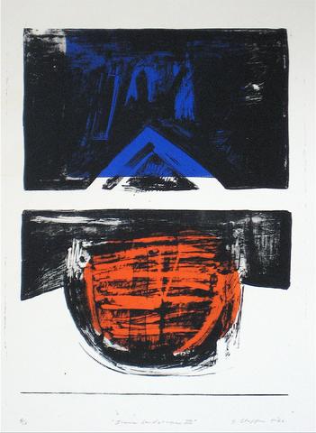 <i>Iconic Landscape III</i><br>1966 Collograph<br><br>#12008