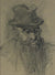Old Man Portrait Study<br>1928-36 Charcoal<br><br>#9563