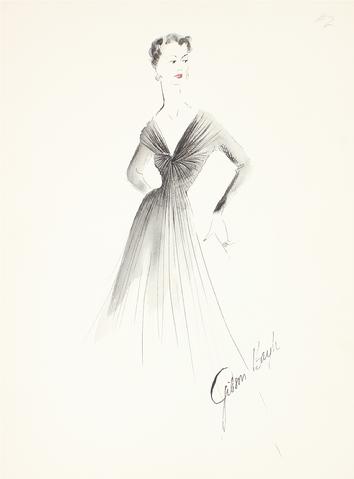 fashion illustration draping dress Avant Garde Illustration