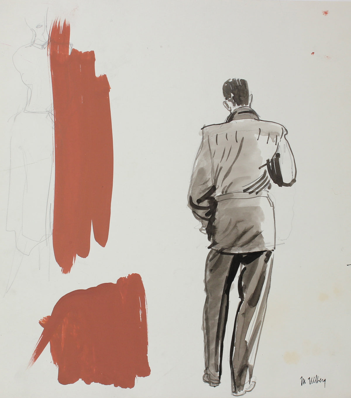 Men&#39;s Fashion Sketch&lt;br&gt;Watercolor, 1946-54&lt;br&gt;&lt;br&gt;#3582