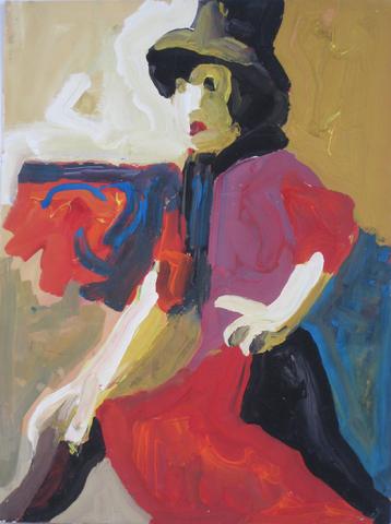 <i>Jay in Hat #12</i><br>1950-60s Distemper Portrait<br><br>#3696